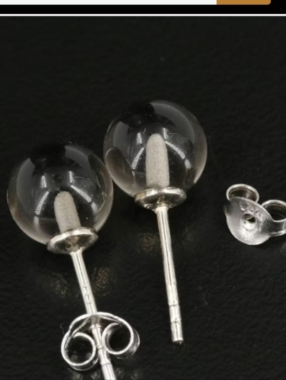 Sterling Silver Round Smokey Quartz Stud Earrings  10mm